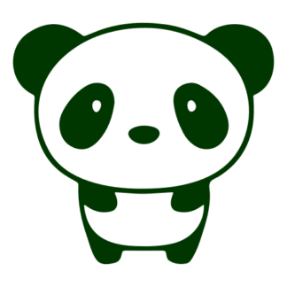 Little Panda Decal (Dark Green)